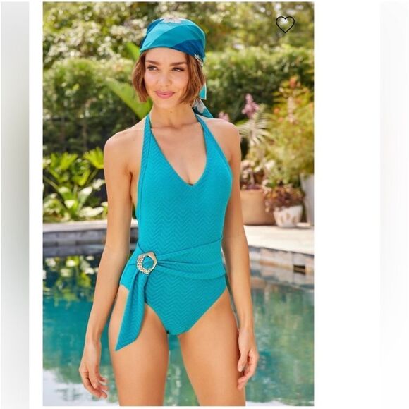 TRINA TURK EMPIRE HALTER ONE PIECE - Picture 1 of 14